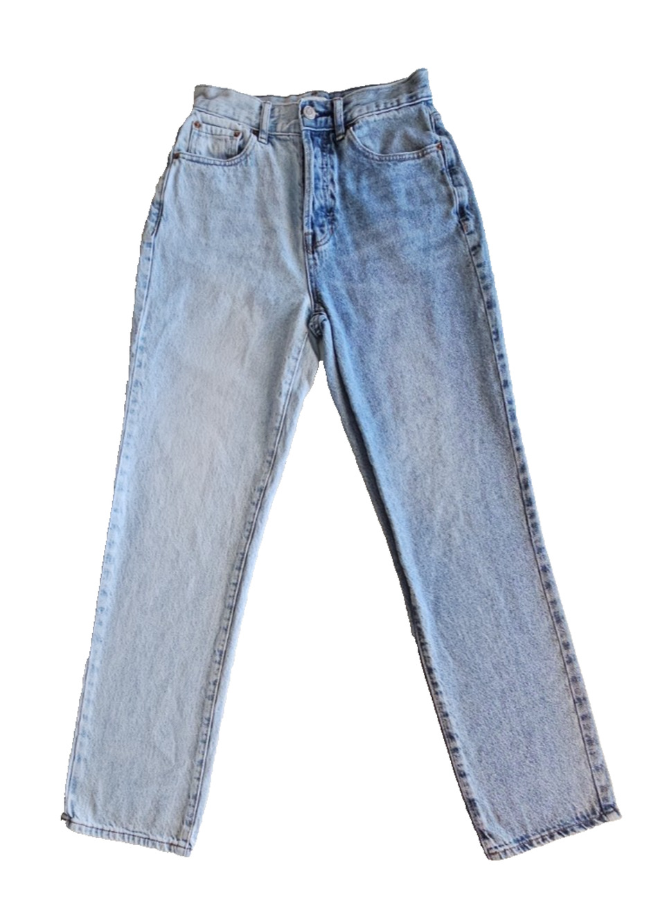 PacSun Dad Jeans Womens 25 Two Tone Light Medium Wash High Rise Straight Leg